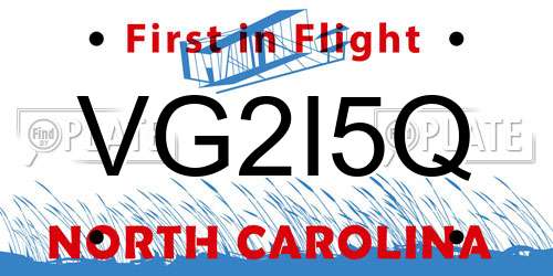 VG2I5Q North Carolina License Plate