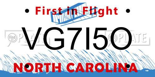 VG7I5O North Carolina License Plate