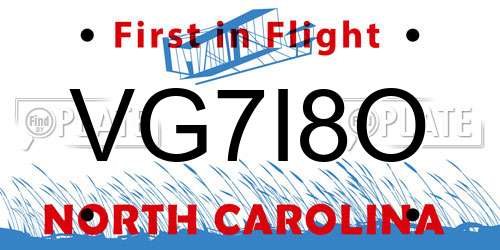 VG7I8O North Carolina License Plate