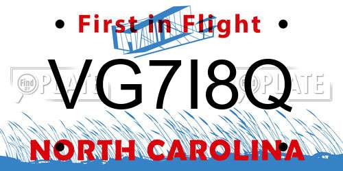 VG7I8Q North Carolina License Plate