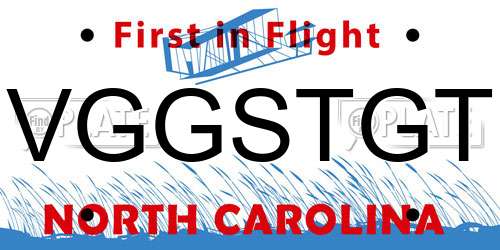 VGGSTGT North Carolina License Plate