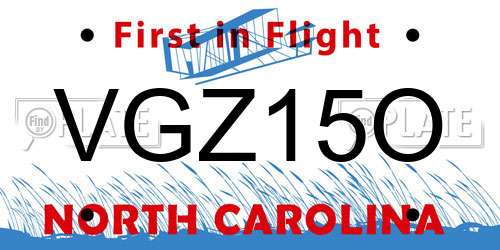 VGZ15O North Carolina License Plate