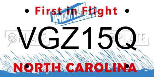 VGZ15Q North Carolina License Plate