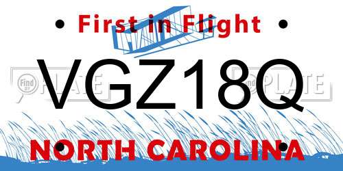 VGZ18Q North Carolina License Plate