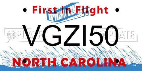VGZI50 North Carolina License Plate