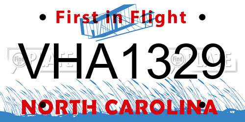 VHA1329 North Carolina License Plate