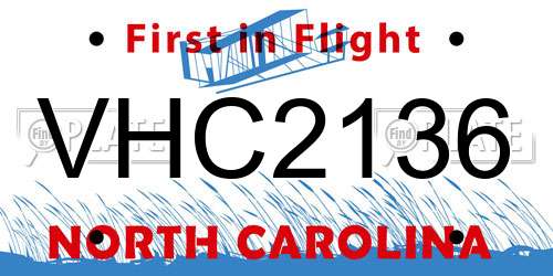 VHC2136 North Carolina License Plate