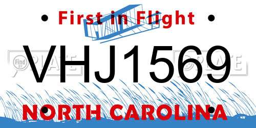 VHJ1569 North Carolina License Plate