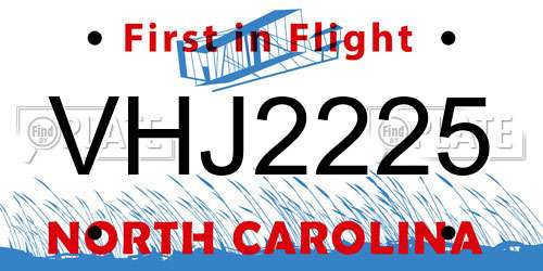 VHJ2225 North Carolina License Plate
