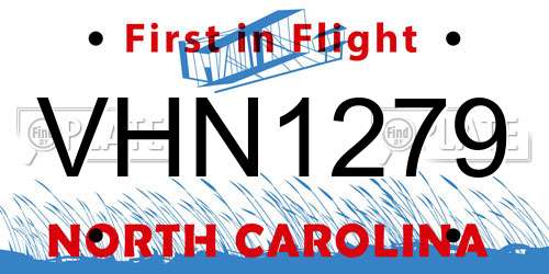 VHN1279 North Carolina License Plate