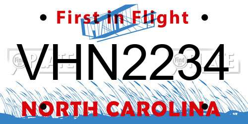 VHN2234 North Carolina License Plate