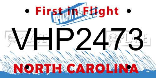 VHP2473 North Carolina License Plate