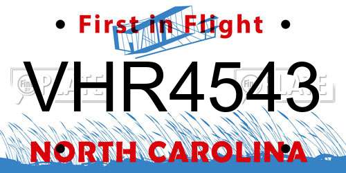 VHR4543 North Carolina License Plate