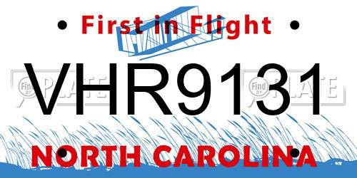 VHR9131 North Carolina License Plate