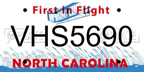 VHS5690 North Carolina License Plate