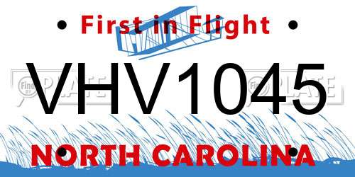 VHV1045 North Carolina License Plate