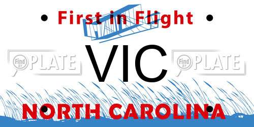 VIC North Carolina License Plate