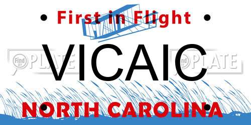 VICAIC North Carolina License Plate