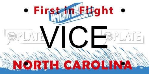 VICE North Carolina License Plate