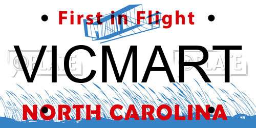 VICMART North Carolina License Plate