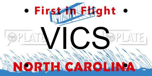 VICS North Carolina License Plate