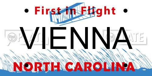 VIENNA North Carolina License Plate