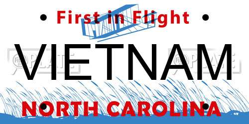 VIETNAM North Carolina License Plate