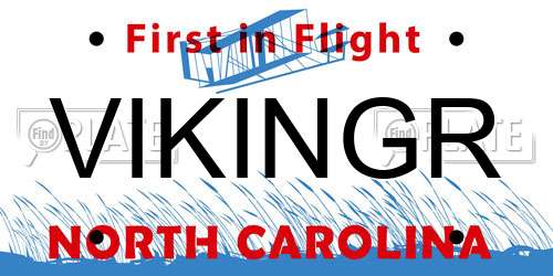 VIKINGR North Carolina License Plate