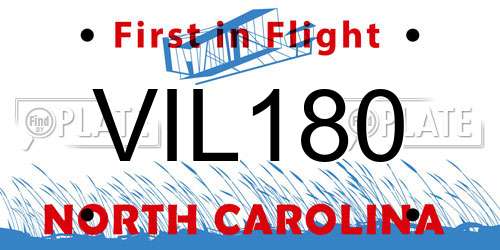 VIL180 North Carolina License Plate