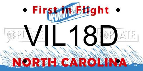 VIL18D North Carolina License Plate