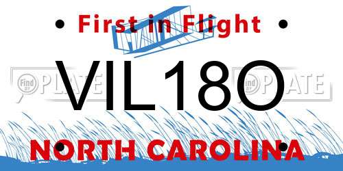 VIL18O North Carolina License Plate