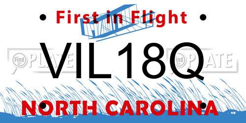 VIL18Q North Carolina License Plate