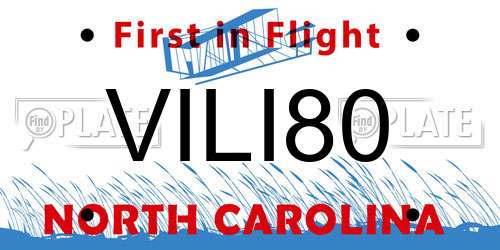VILI80 North Carolina License Plate