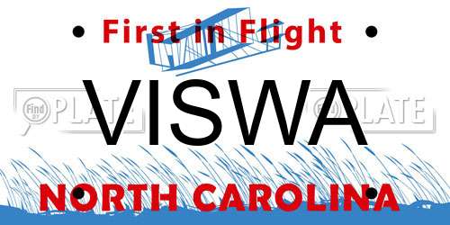 VISWA North Carolina License Plate