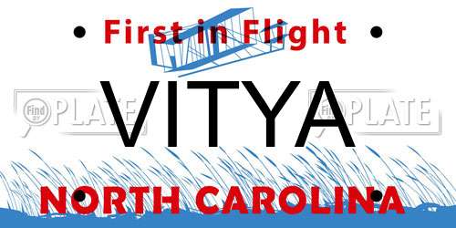 VITYA North Carolina License Plate