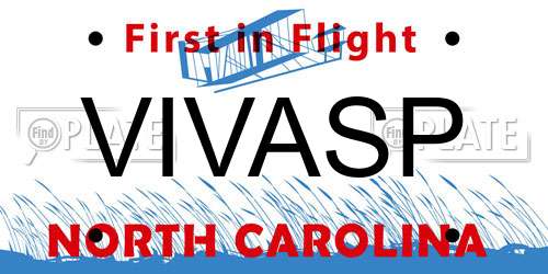 VIVASP North Carolina License Plate