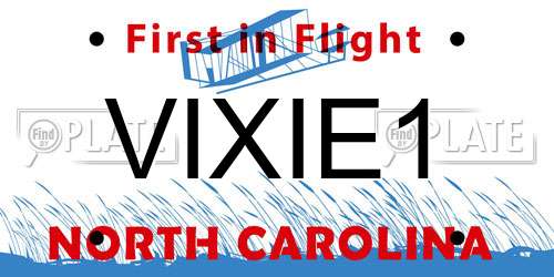 VIXIE1 North Carolina License Plate