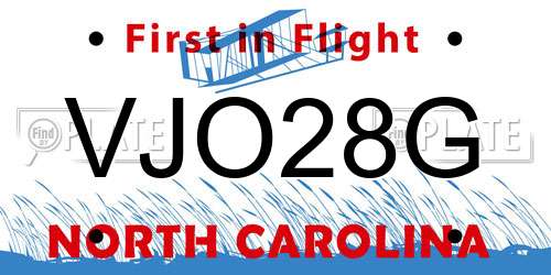 VJO28G North Carolina License Plate