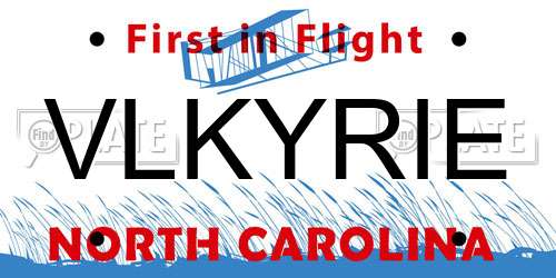 VLKYRIE North Carolina License Plate