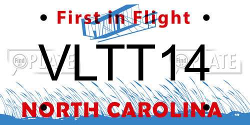 VLTT14 North Carolina License Plate