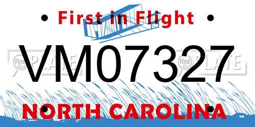 VM07327 North Carolina License Plate