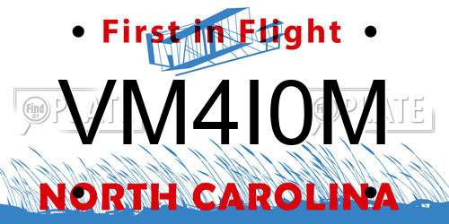 VM4I0M North Carolina License Plate