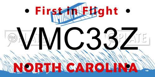 VMC33Z North Carolina License Plate