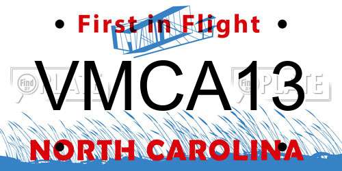 VMCA13 North Carolina License Plate