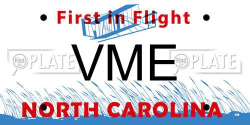 VME North Carolina License Plate