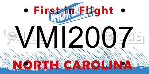 VMI2007 North Carolina License Plate