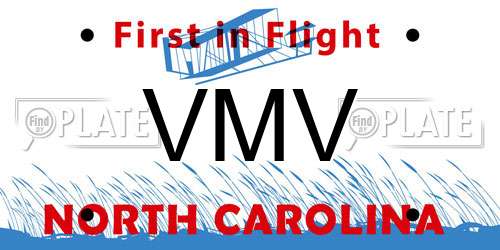 VMV North Carolina License Plate