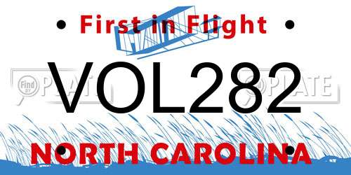 VOL282 North Carolina License Plate