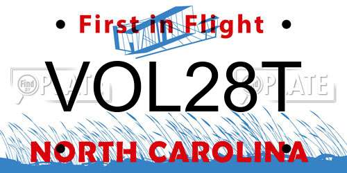 VOL28T North Carolina License Plate