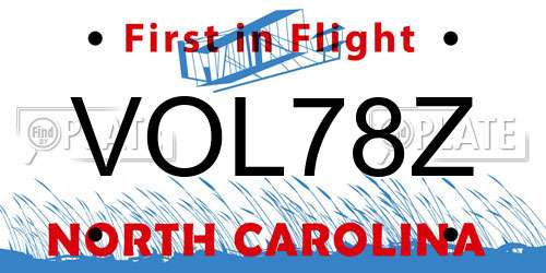 VOL78Z North Carolina License Plate